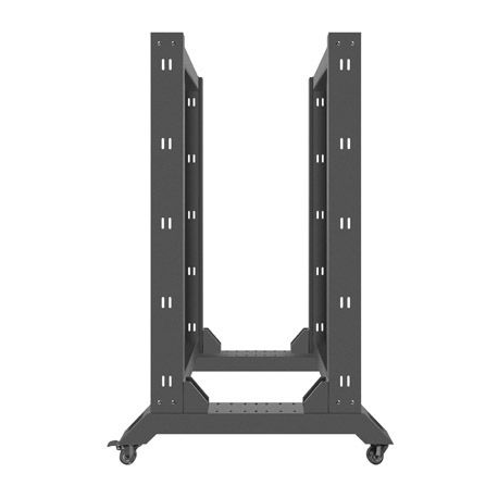 Lanberg - Rack open frame - black - 22U - 19" - 4