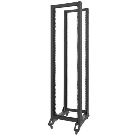 Lanberg - Rack open frame - 4-post - black - 42U - 19" - 0