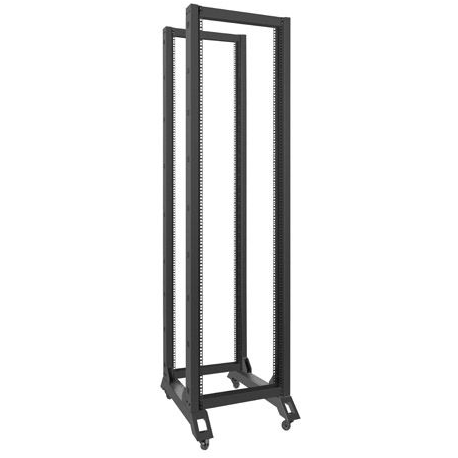 Lanberg - Rack open frame - 4-post - black - 42U - 19" - 2
