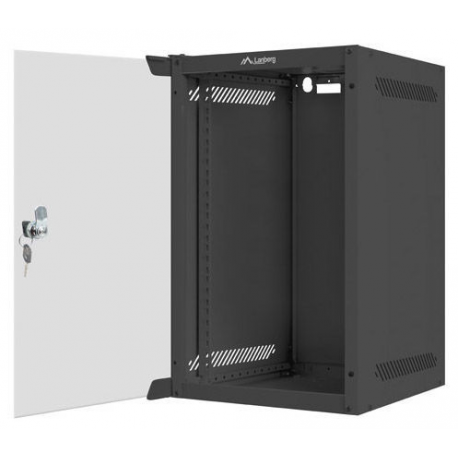 Lanberg - Rack cabinet - wall mountable - black, RAL 9004 - 9U - 10" - 3