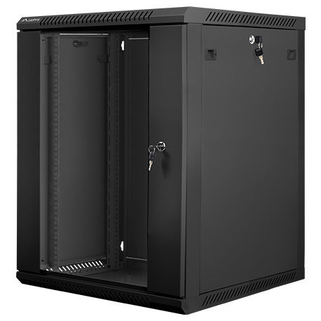 Lanberg - Rack cabinet - wall mountable - black, RAL 9004 - 15U - 19" - 0