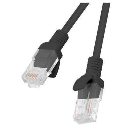 Lanberg - Patch cable - RJ-45 (M) to RJ-45 (M) - 50 cm - UTP - CAT 6 - molded, snagless, stranded - black, RAL 9004 - 1