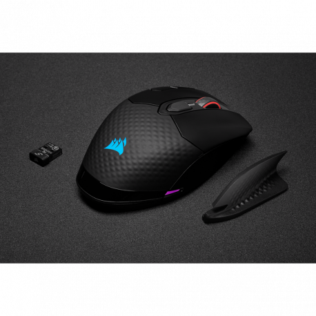 CORSAIR Gaming DARK CORE RGB PRO - Mouse - optical - 8 buttons - wireless, wired - 2.4 GHz, Bluetooth 4.2 LE, USB 2.0 - black - 12