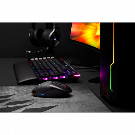 CORSAIR Gaming DARK CORE RGB PRO - Mouse - optical - 8 buttons - wireless, wired - 2.4 GHz, Bluetooth 4.2 LE, USB 2.0 - black - 18
