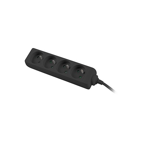 Lanberg - Power strip - input: CEE 7 / 7 - output connectors: 4 (CEE 7 / 5) - 1.5 m cord - black - 1
