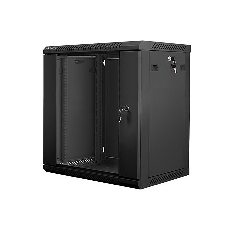 Lanberg - Rack cabinet - wall mountable - black, RAL 9004 - 12U - 19" - 0