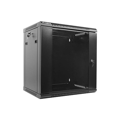Lanberg - Rack cabinet - wall mountable - black, RAL 9004 - 12U - 19" - 3
