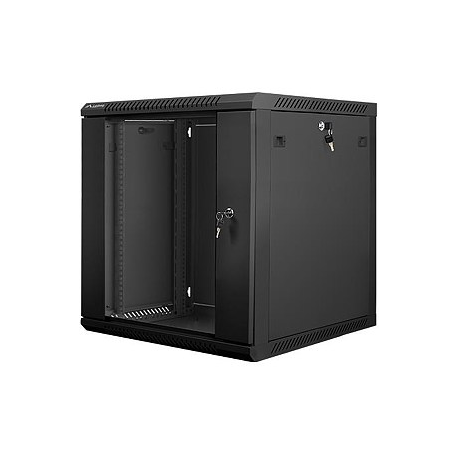 Lanberg - Rack cabinet - wall mountable - black, RAL 9004 - 12U - 19" - 0