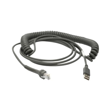 Zebra - USB cable - USB (M) - 5 - 12 V - 4.57 m - coiled - for DS9300 Series DS9308 - 0