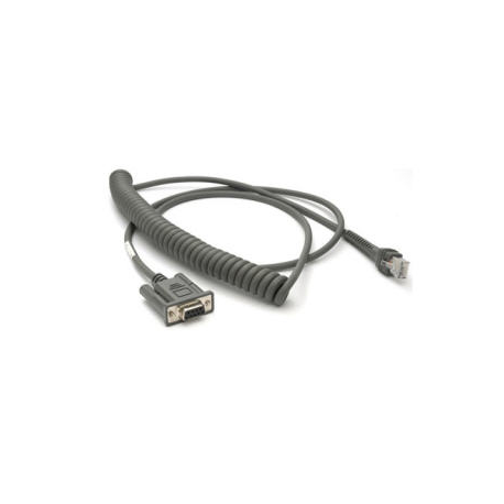 Zebra - Serial cable - power to DB-9 (F) - 2.74 m - coiled - for Symbol DS7708, DS9908; Digital Scanner DS9308; Zebra DS4608, DS8108, DS8178, DS9908 - 2