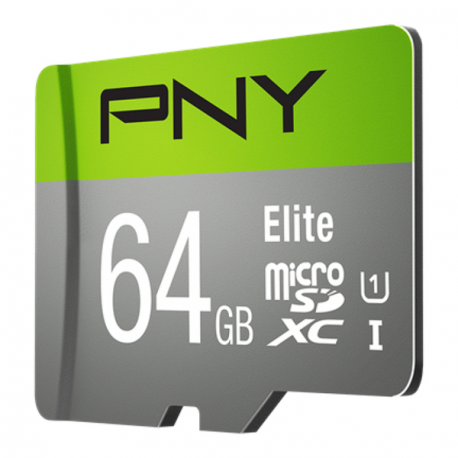 PNY Elite - Flash memory card - 64 GB - UHS-I U1 / Class10 - microSDXC UHS-I - 2