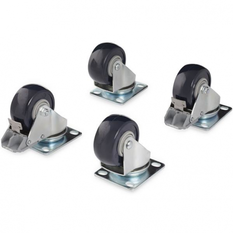StarTech.com 4-Piece Caster Kit for Open Frame Rack - TAA Compliant Heavy Duty Casters - Includes Installation Hardware (4POSTRACK) - Rack casters kit - for P / N: 4POSTRACK12, 4POSTRACK12A, 4POSTRACK25, 4POSTRACK36, 4POSTRACKBK - 0