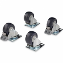 StarTech.com 4-Piece Caster Kit for Open Frame Rack - TAA Compliant Heavy Duty Casters - Includes Installation Hardware (4POSTRACK) - Rack casters kit - for P / N: 4POSTRACK12, 4POSTRACK12A, 4POSTRACK25, 4POSTRACK36, 4POSTRACKBK