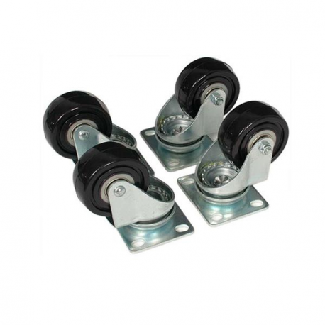 StarTech.com 4-Piece Caster Kit for Open Frame Rack - TAA Compliant Heavy Duty Casters - Includes Installation Hardware (4POSTRACK) - Rack casters kit - for P / N: 4POSTRACK12, 4POSTRACK12A, 4POSTRACK25, 4POSTRACK36, 4POSTRACKBK - 3