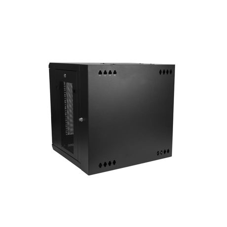 StarTech.com 12U 19" Wall Mount Network Cabinet, 20" Deep 4 Post Hinged Locking IT Computer Equipment Enclosure with Shelf, Flexible Vented Switch Depth Data Rack Cisco 3850, 2960 Series - 12U Vented Cabinet (RK1224WALHM) - Rack enclosure cabinet - wall mountable - black - 12U - 6