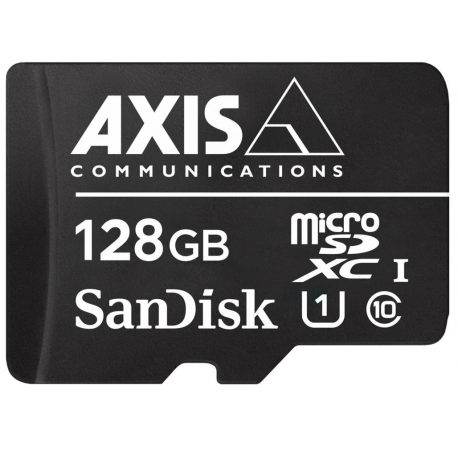 AXIS Surveillance - Flash memory card (microSDXC to SD adapter included) - 128 GB - UHS-I U1  /  Class10 - microSDXC - black - for AXIS F101, P1455, P3255, P3925, Q6100, Q6315, Q8752, V5938 50; Q60 Series; V59 Series - 0