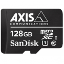 AXIS Surveillance - Flash memory card (microSDXC to SD adapter included) - 128 GB - UHS-I U1 / Class10 - microSDXC - black - for AXIS F101, P1455, P3255, P3925, Q6100, Q6315, Q8752, V5938 50; Q60 Series; V59 Series