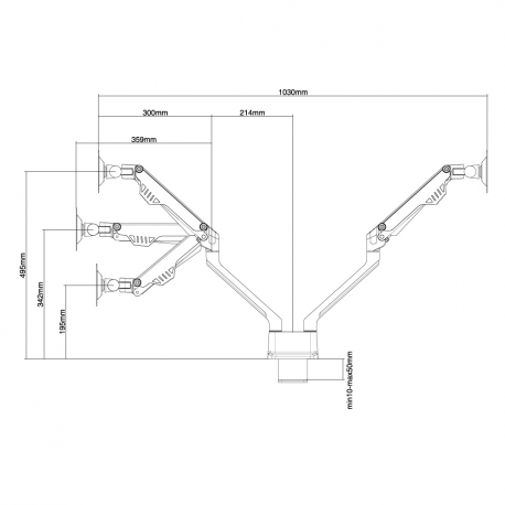 Neomounts by Newstar FPMA-D750D - Mounting kit - for 2 LCD displays (full-motion) - silver - screen size: 10"-32" - clamp mountable, grommet, desk-mountable - 2