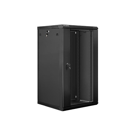 Lanberg - Rack cabinet - wall mountable - black, RAL 9004 - 22U - 19" - 3