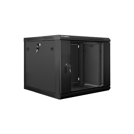 Lanberg - Rack cabinet - wall mountable - black, RAL 9004 - 9U - 19" - 3