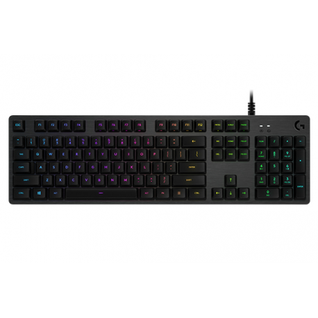 Logitech Gaming G512 - Keyboard - backlit - USB - US International - key switch: GX Brown Tactile - carbon - 0