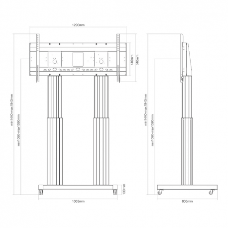 Neomounts by Newstar PLASMA-M2600 - Cart - for flat panel / AV equipment (motorised) - silver - screen size: 70"-120" - 3