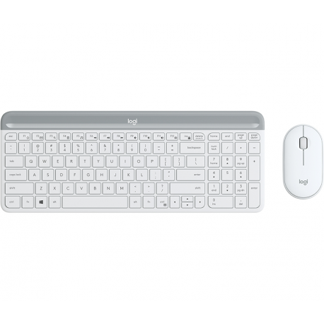 Logitech Slim Wireless Combo MK470 - Keyboard and mouse set - wireless - 2.4 GHz - US International - off-white - 6
