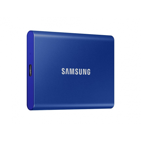 Samsung T7 MU-PC1T0H - SSD - encrypted - 1 TB - external (portable) - USB 3.2 Gen 2 (USB-C connector) - 256-bit AES - indigo blue - 3