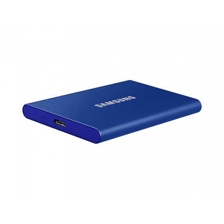 Samsung T7 MU-PC2T0H - SSD - encrypted - 2 TB - external (portable) - USB 3.2 Gen 2 (USB-C connector) - 256-bit AES - indigo blue - 9