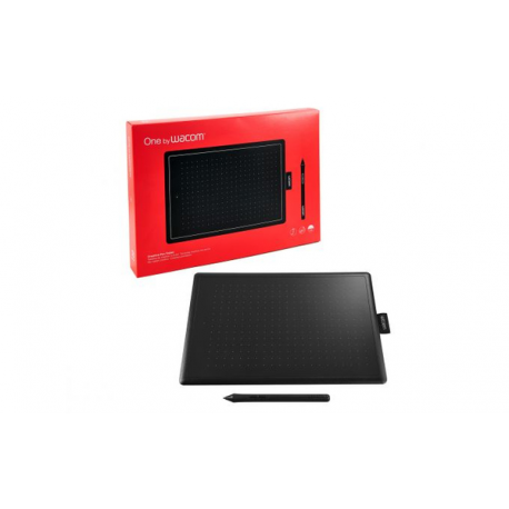 One by Wacom Medium - Digitiser - right and left-handed - 21.6 x 13.5 cm - electromagnetic - wired - USB - black, red - 2