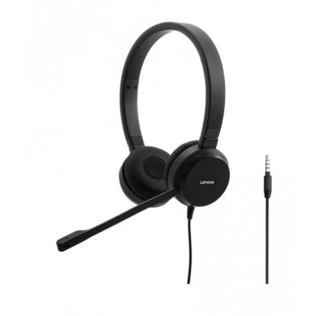 Lenovo Pro Wired Stereo VOIP Headset - Headset - on-ear - wired - black - for ThinkCentre M80t Gen 3; ThinkCentre neo 50; ThinkPad T14s Gen 3; V50t Gen 2-13 - 2