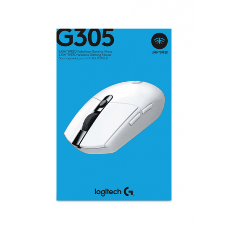 Logitech G G305 - Mouse - optical - 6 buttons - wireless - LIGHTSPEED - USB wireless receiver - white - 3