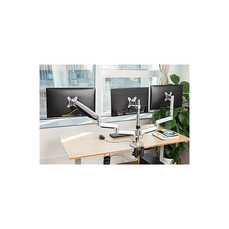 LogiLink - Mounting kit - for 3 LCD displays (adjustable arm) - aluminium - screen size: 13"-32" - desk-mountable - 4