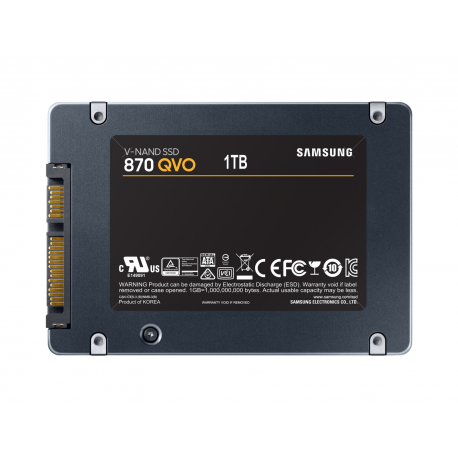 Samsung 870 QVO MZ-77Q1T0BW - SSD - encrypted - 1 TB - internal - 2.5" - SATA 6Gb / s - buffer: 1 GB - 256-bit AES - TCG Opal Encryption - 5