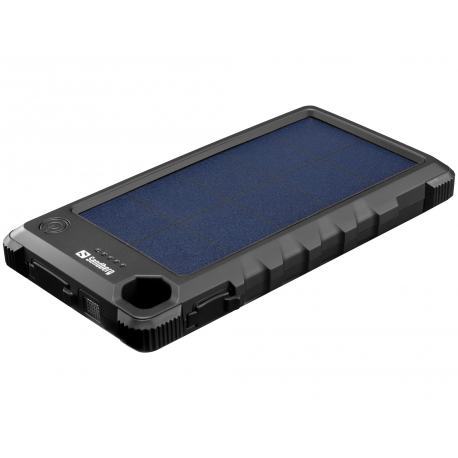 Sandberg Outdoor Solar Powerbank 10000 - Solar power bank - 10000 mAh - 37 Wh - 3 A (USB, USB-C) - on cable: Micro-USB, USB-C - 4