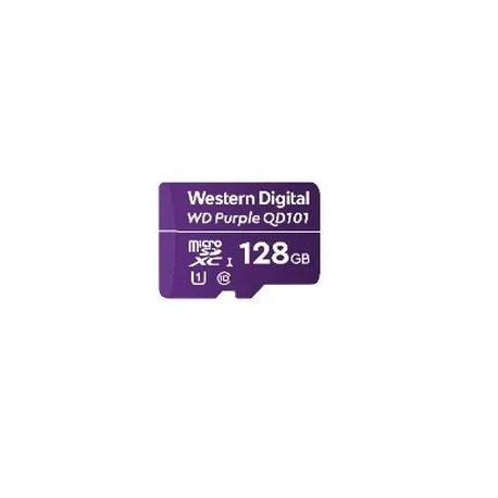WD Purple SC QD101 WDD128G1P0C - Flash memory card - 128 GB - UHS-I U1 / Class10 - microSDXC UHS-I - purple - 2
