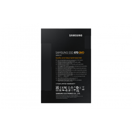 Samsung 870 QVO MZ-77Q4T0BW - SSD - encrypted - 4 TB - internal - 2.5" - SATA 6Gb / s - buffer: 4 GB - 256-bit AES - TCG Opal Encryption - 12