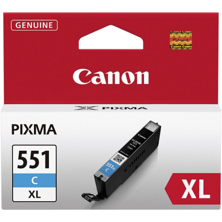 Canon CLI-551C XL - 11 ml - High Yield - cyan - original - ink tank - for PIXMA iP8750, iX6850, MG5550, MG5650, MG5655, MG6450, MG6650, MG7150, MG7550, MX725, MX925 - 0