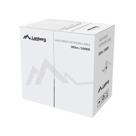 Lanberg - Bulk cable - 305 m - UTP - CAT 5e - solid - pantone cool grey 5C - 0