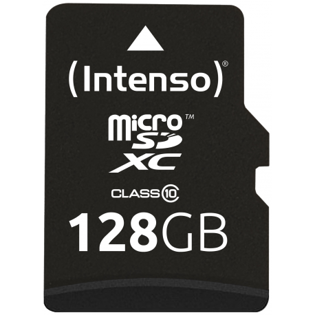 Intenso - Flash memory card (microSDXC to SD adapter included) - 128 GB - Class 10 - microSDXC - 0