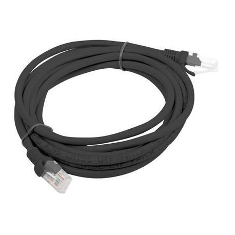 Lanberg - Patch cable - RJ-45 (M) to RJ-45 (M) - 10 m - UTP - CAT 5e - stranded - black, RAL 9004 - 1