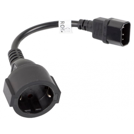 Lanberg - Power cable - IEC 60320 C14 to CEE 7 / 7 (F) - 10 A - 20 cm - black - 2
