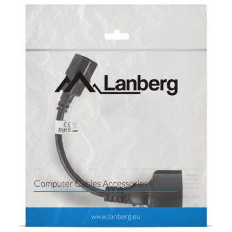 Lanberg - Power cable - IEC 60320 C14 to CEE 7 / 7 (F) - 10 A - 20 cm - black - 3
