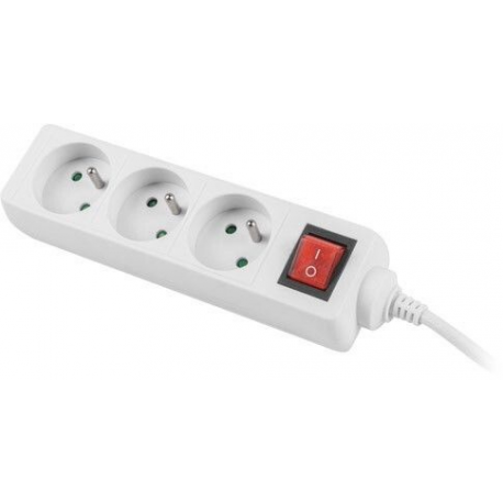 Lanberg - Power strip - input: CEE 7 / 7 - output connectors: 3 (CEE 7 / 5) - 1.5 m cord - white - 0