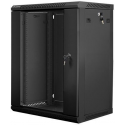 Lanberg - Rack cabinet - wall mountable - black, RAL 9004 - 15U - 19"