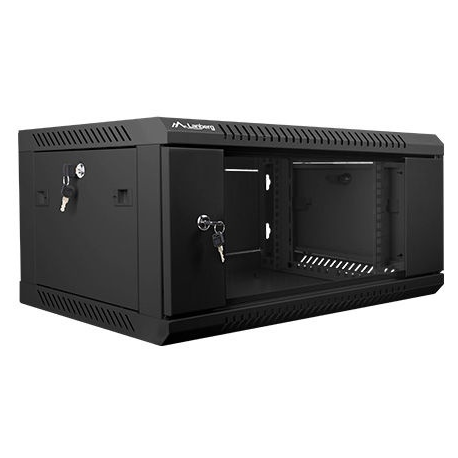Lanberg - Rack cabinet - wall mountable - black, RAL 9004 - 4U - 19" - 2