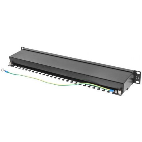 Lanberg PPS5-1024-B - Patch panel - CAT 5e - STP - RJ-45 X 24 - black, RAL 9004 - 1U - 19" - 4