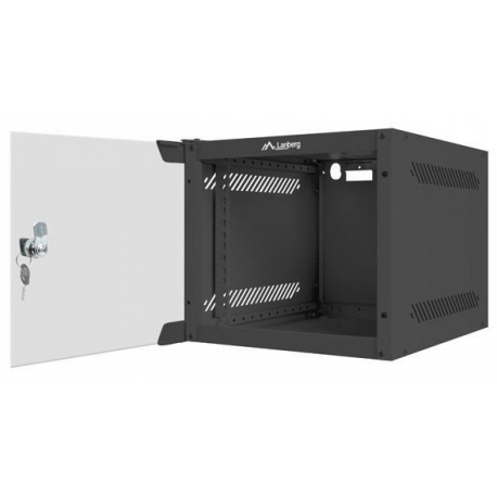 Lanberg - Rack cabinet - wall mountable - black, RAL 9004 - 4U - 10" - 3