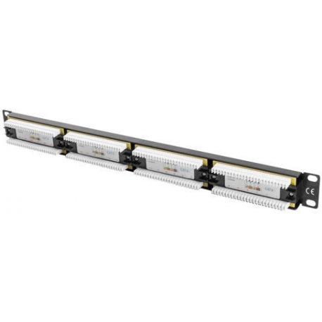 Lanberg PPU6-1024-B - Patch panel - rack mountable - RJ-45 X 24 - black, RAL 9004 - 1U - 19" - 4