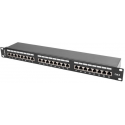 Lanberg PPS6-1024-B - Patch panel - RJ-45 X 24 - black, RAL 9004 - 1U - 19"